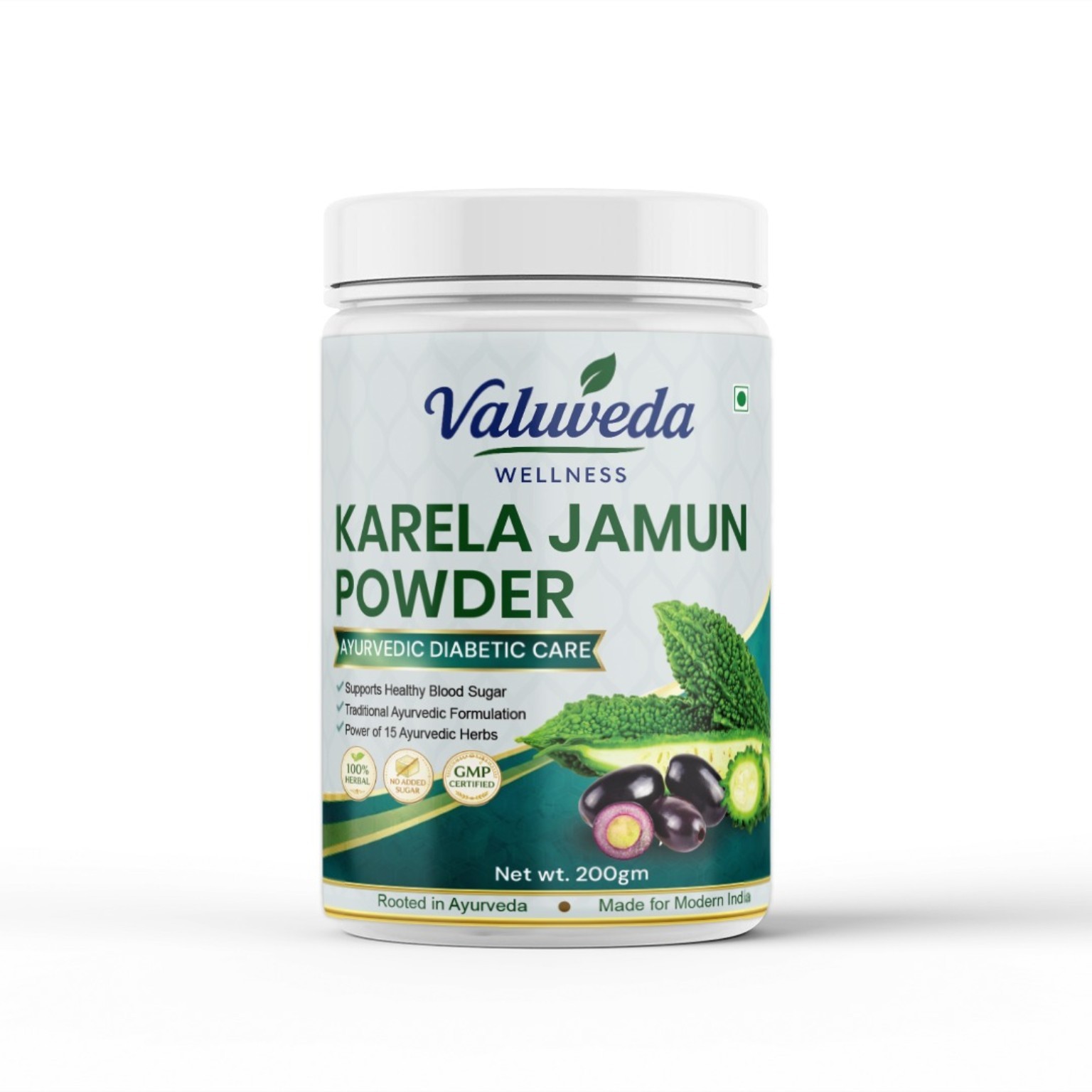 Original ValuVeda Karela Jamun Powder 200g product pack